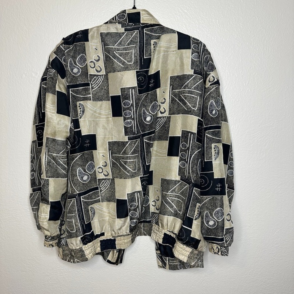 CoAco 100% Silk Funky Landmark Print Jacket Sz 1X Men's‎ Vtg Quirky Unique - Picture 4 of 6